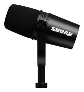 SHURE MV7-K - Streaming - Microphone dynamique pour podcast USB/XLR avec application ShurePlus MOTIV- Noir